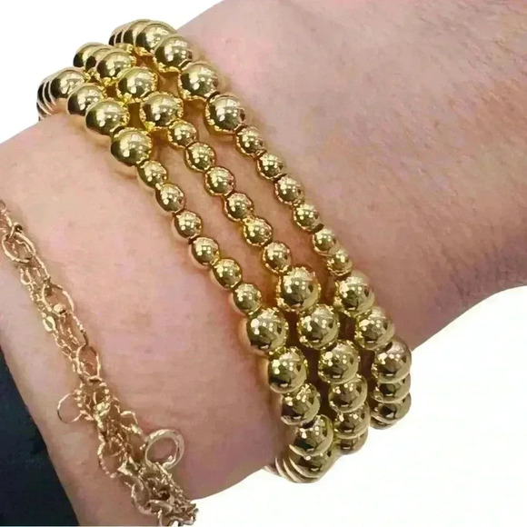 4mm | 6mm Gold Filled Beaded Bracelet - Picture 1 of 1
